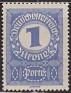 Austria - 1920 - Numbers - 1 K - Blue - Port Austriam - Scott J84 - Port numbers - 0